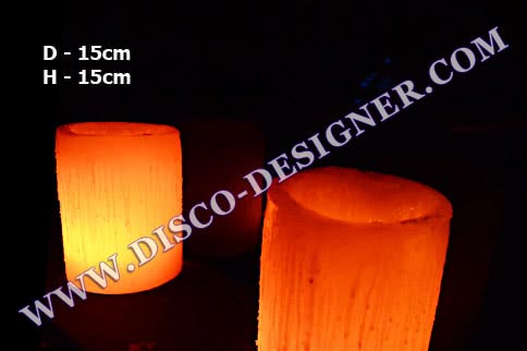 LED SVÍČKA (vosková) - V:15cm, D:15cm - Osvětlená RGB DMX