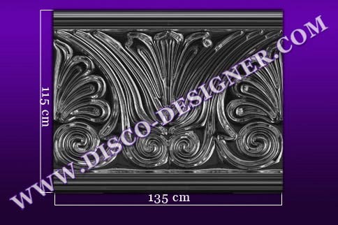 BAR DECOR "Blume"- Panel (flach) - Relief ornamental-Panel, glänzende Oberfläche (H 115cm x В 135cm)