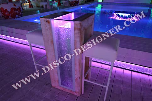 LED Table de Plage - verre brillant