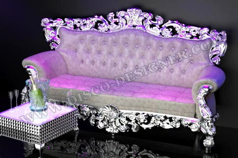 QUEEN SOFA WITH ORNAMENTAL FRAME