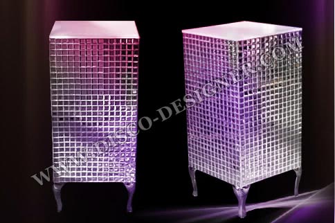 LED Стол BOX с зеркальным рельефом - Без подсветки