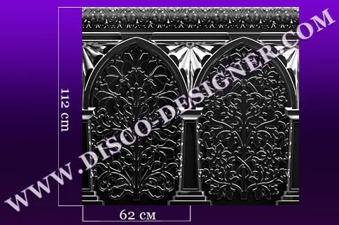 Dekoracja Barowa - Ornamentowy panel  z lustrzanym pokryciem  (H 112cm x W 62cm)