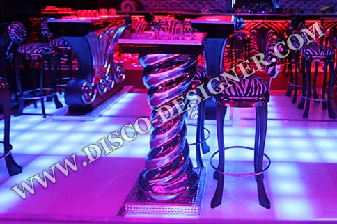 LED SPIRAL TABLE - mirrored relief