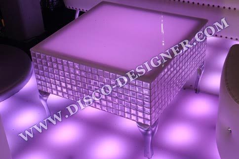 DISCO TABLE CRYSTAL - mirrored relief