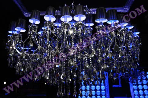 BIG LED Disco Chandelier (Mirrored Crystal), Body size - D: 200cm, H: 140cm