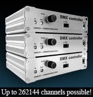 SOUND-TO-LIGHT 512 DMX  včetně ovladače, DJ Light Studio Lighting Control Software - kompatibilní s Windows.