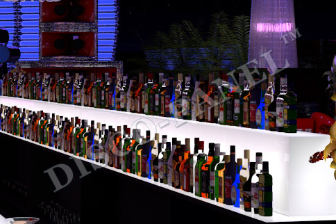 LED Isle Back Bar Liquor Display